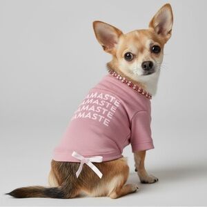 Namaste Dusty Rose Pink Dog Shirt NWT